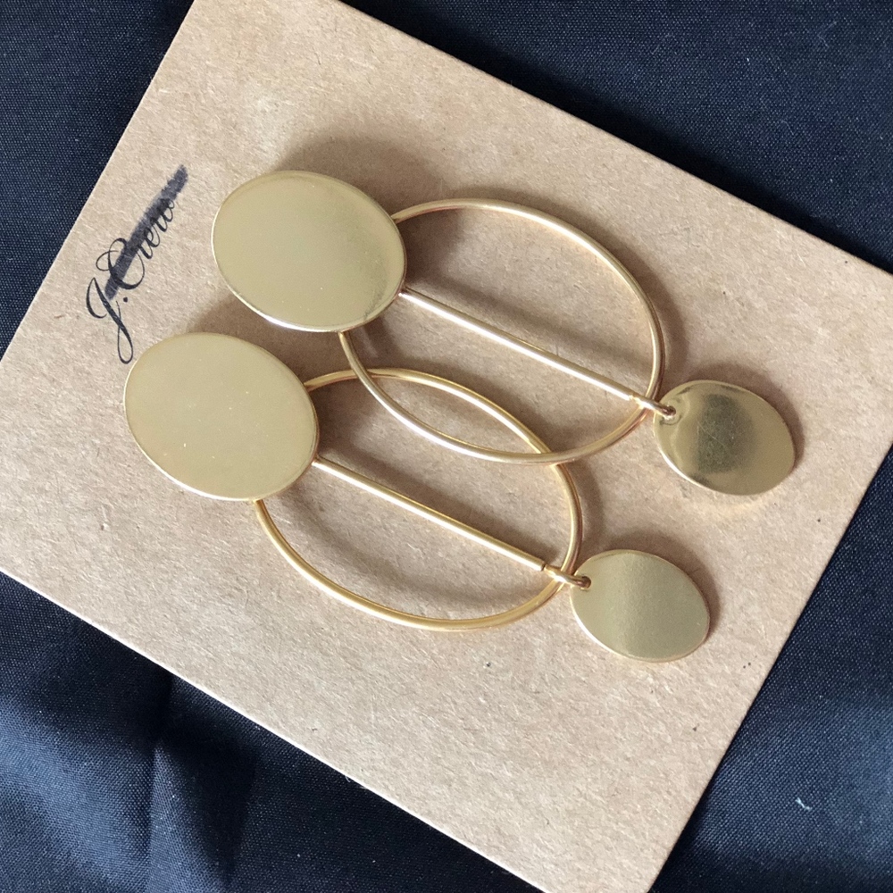J.Crew Gold Triple Oval Drop Earrings